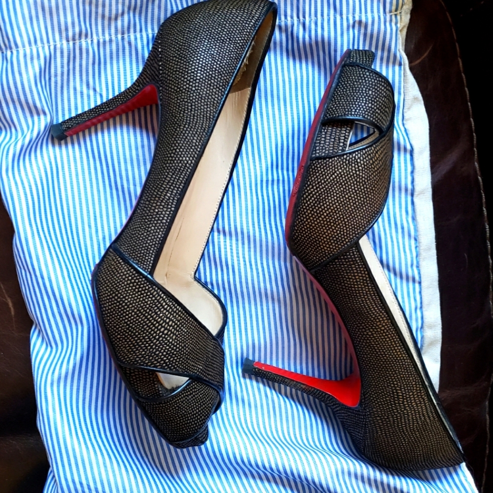 Christian Louboutin peep toe platform heel, size 38